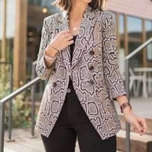 Cabi | Python Print Double-Breasted Blazer
